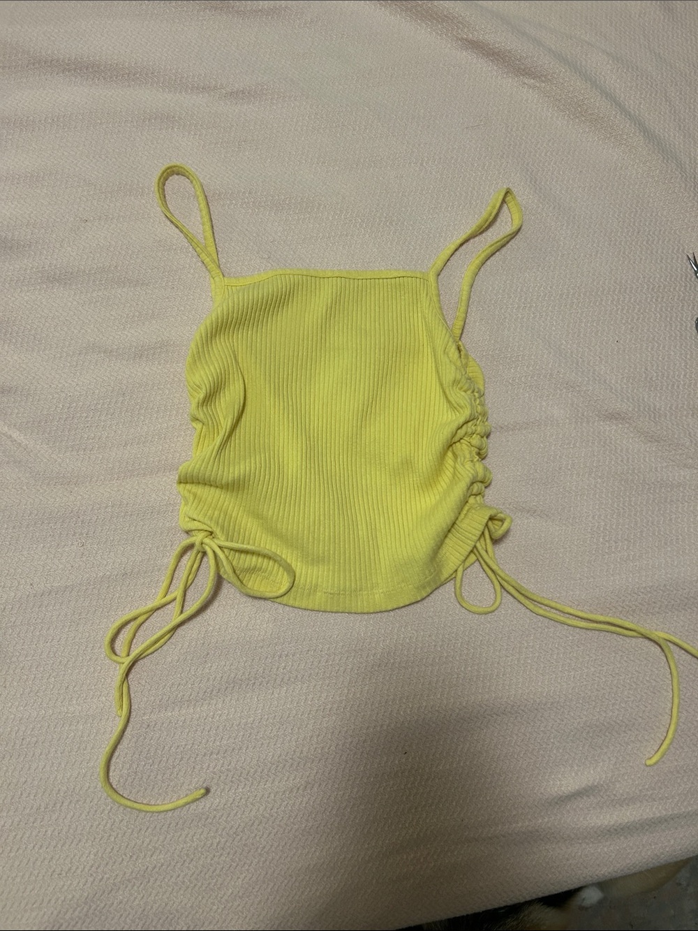 Sabo Skirt Yellow Ribbed Drawstring Tank Top